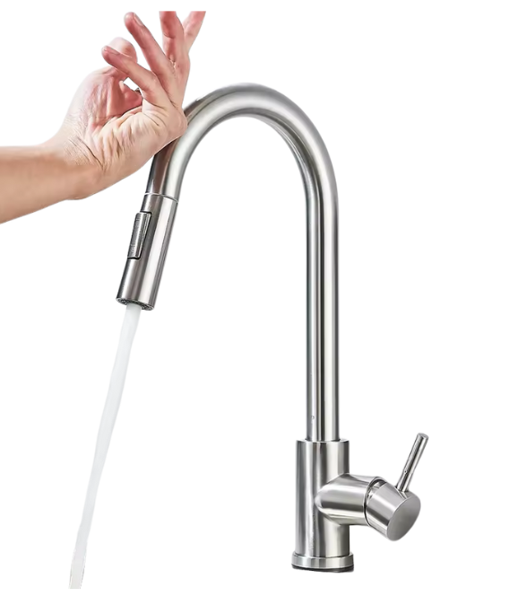 Contactless Touch Control Sensor Tap - Stainless Steel Kitchen Tap